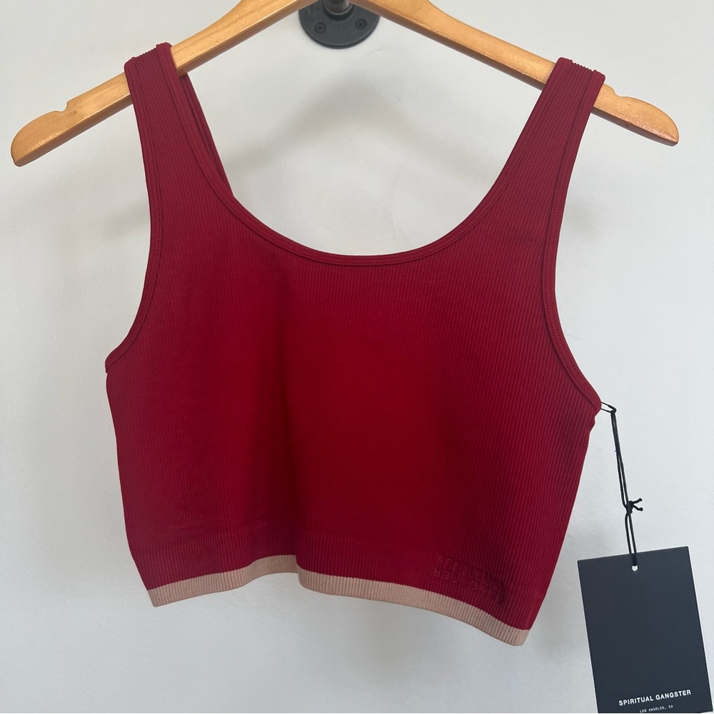 Spiritual Gangster Red Longline Bra